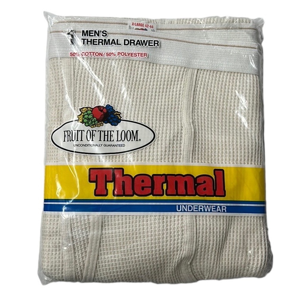 Vintage 1980s NOS Men’s Fruit Of The Loom Thermal Drawer Underwear XL 42-44 New
